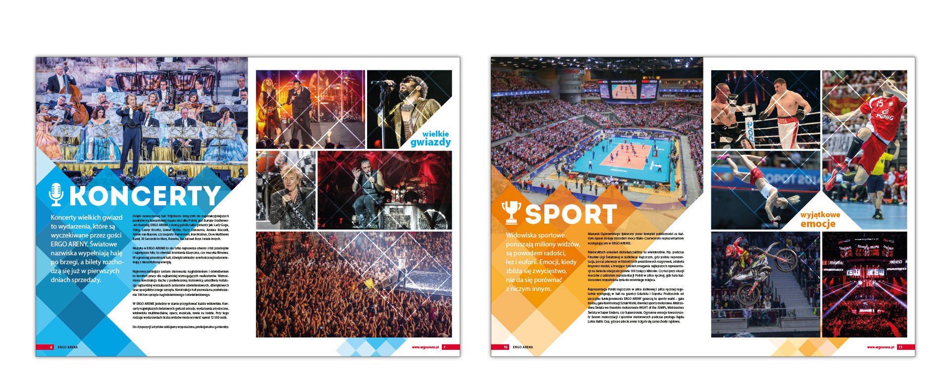 Ergo Arena, hala sportowa, identyfikacja, materiały reklamowe, inforgrafika, projekt graficzny, folder reklamowy