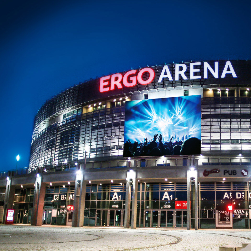 Ergo Arena, materiały reklamowe, budynek, hala sportowa