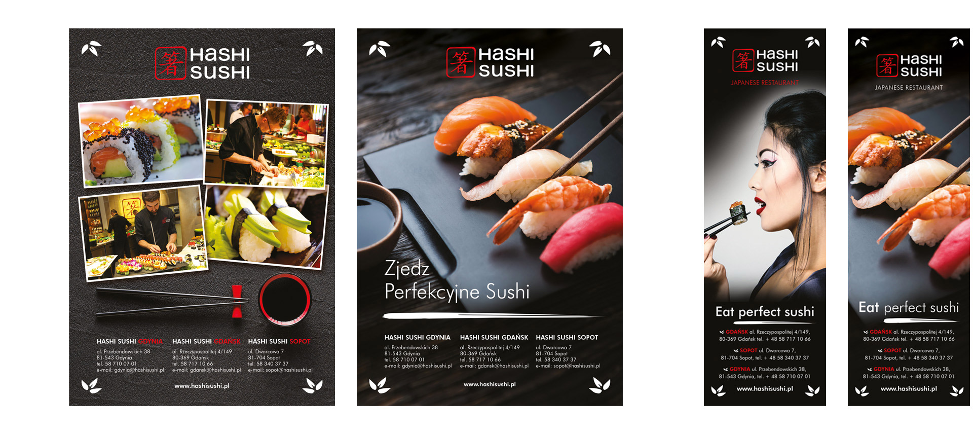 Hashi Sushi, identyfikacja wizualna, komunikacja reklamowa, projekt graficzny, key visual, kreacja