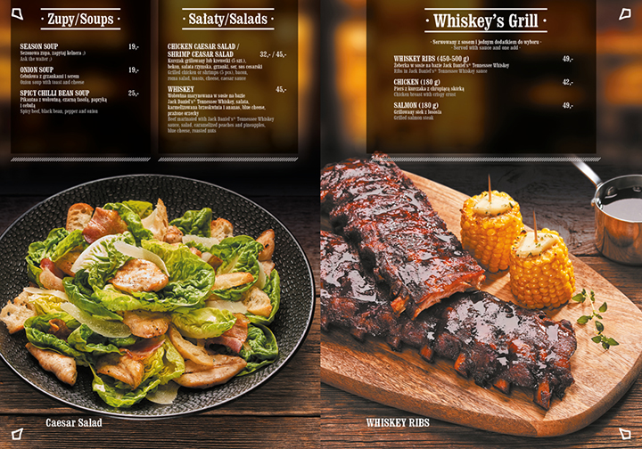 Whiskey on the Rocks, restauracja amerykańska, Sopot, identyfikacja, logo, hasło reklamowe, projekt graficzny, menu, sesja zdjęciowa